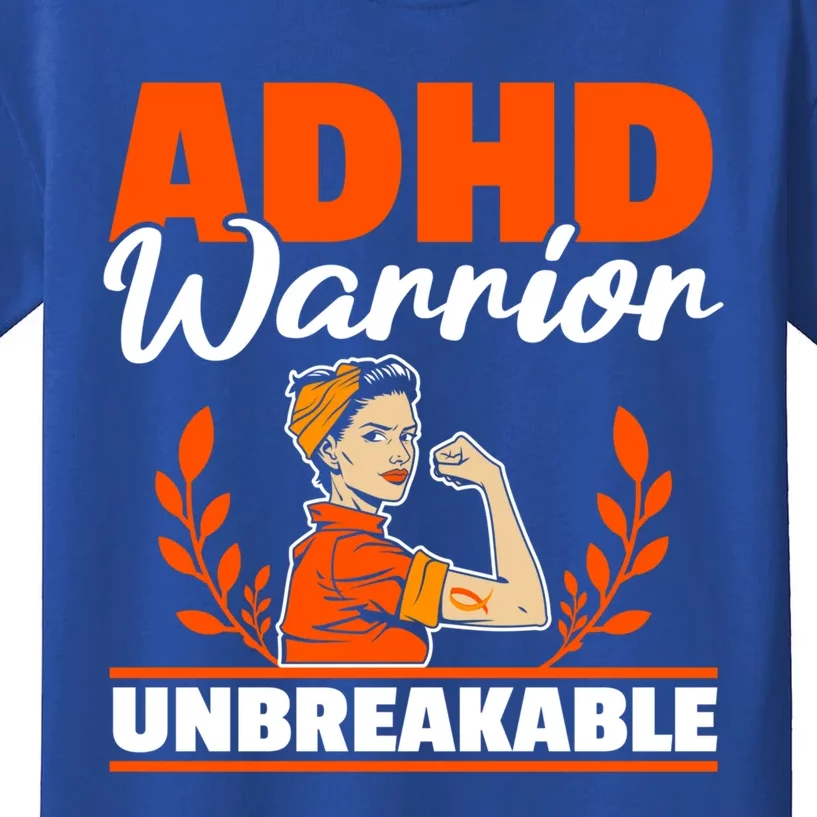 Adhd Warrior Unbreakable Nuerodiversity Think Differently Gift Kids T-Shirt