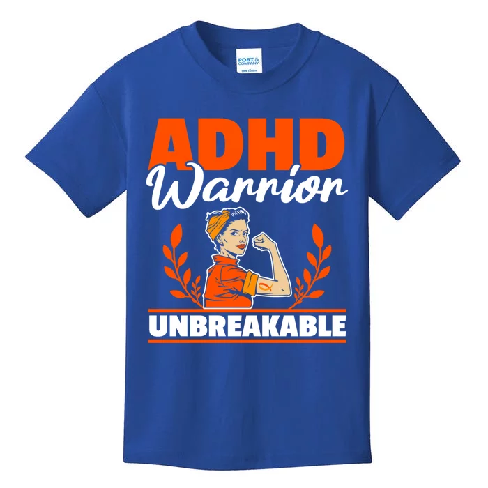 Adhd Warrior Unbreakable Nuerodiversity Think Differently Gift Kids T-Shirt