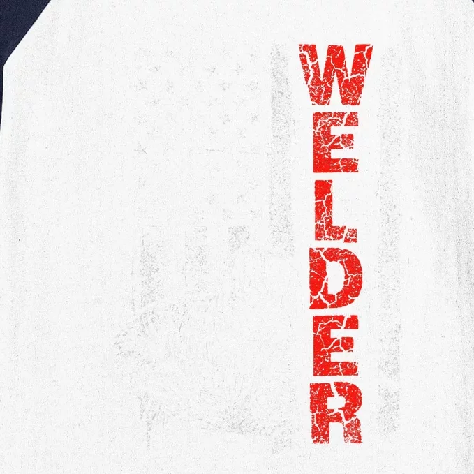 American Welder USA Flag Welding Construction Metalworking Baseball Sleeve Shirt