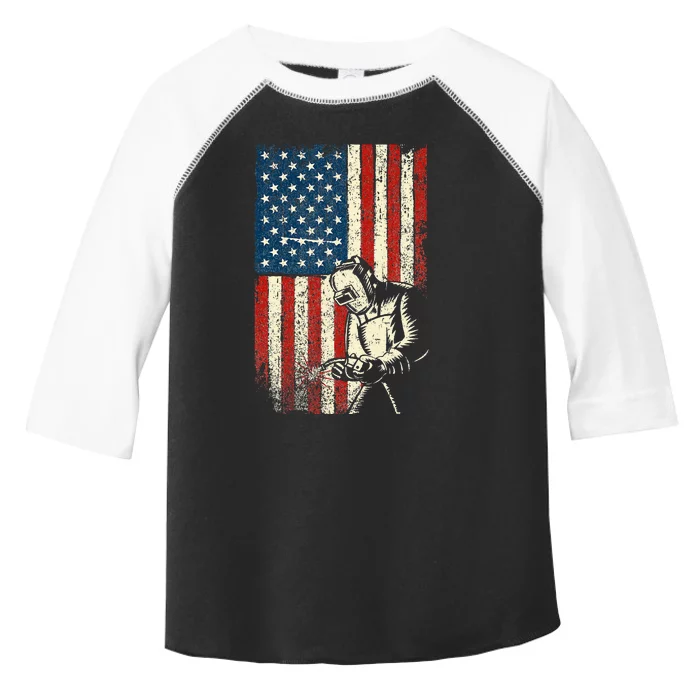 American Welder USA Flag Welding Construction Metalworking Toddler Fine Jersey T-Shirt