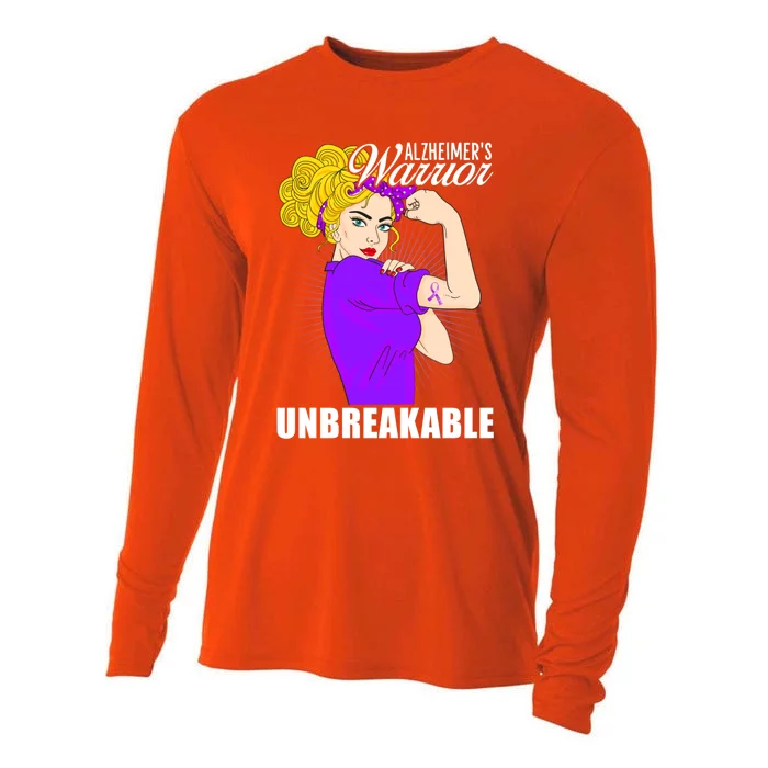 Alzheimers Warrior Unbreakable Cute Gift Alzheimer's Awareness Funny Gift Cooling Performance Long Sleeve Crew