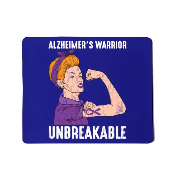 Alzheimer's Warrior Unbreakable Happy Awareness Graphic Gift Mousepad