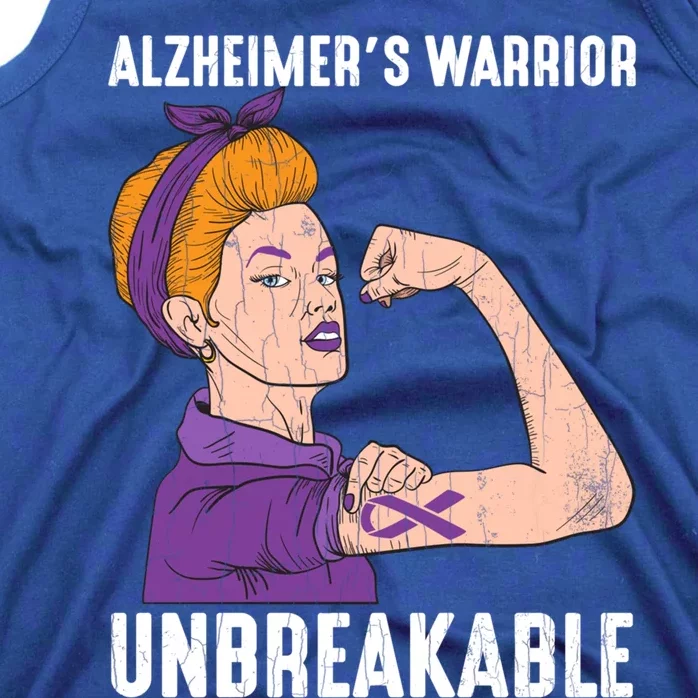 Alzheimer's Warrior Unbreakable Happy Awareness Graphic Gift Tank Top