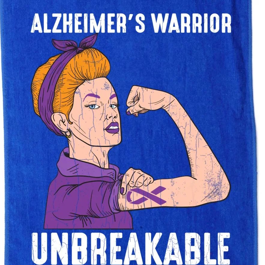 Alzheimer's Warrior Unbreakable Happy Awareness Graphic Gift Platinum Collection Golf Towel