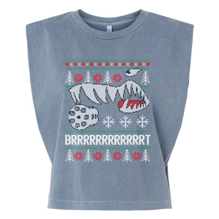 A10 Warthog Ugly Xmas Sweater Style Fighter Jet Usaf Gift Garment-Dyed Women's Muscle Tee