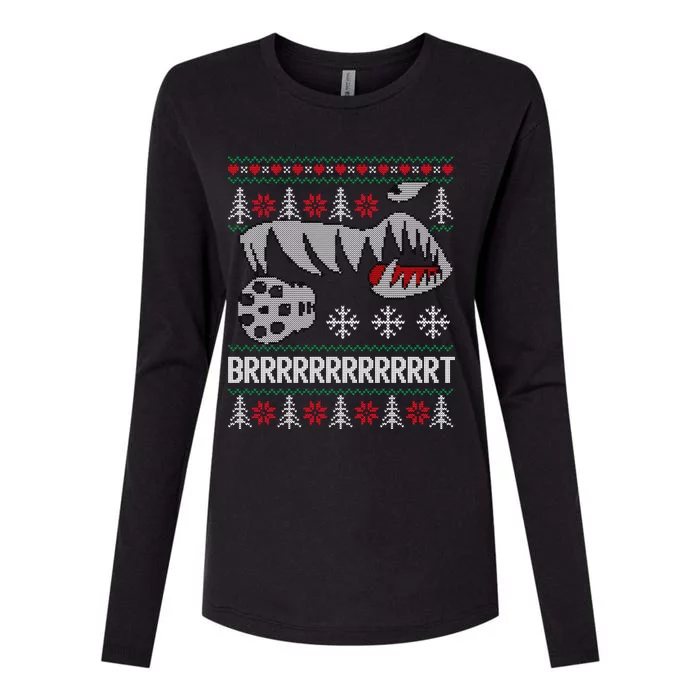 A10 Warthog Ugly Xmas Sweater Style Fighter Jet Usaf Gift Womens Cotton Relaxed Long Sleeve T-Shirt