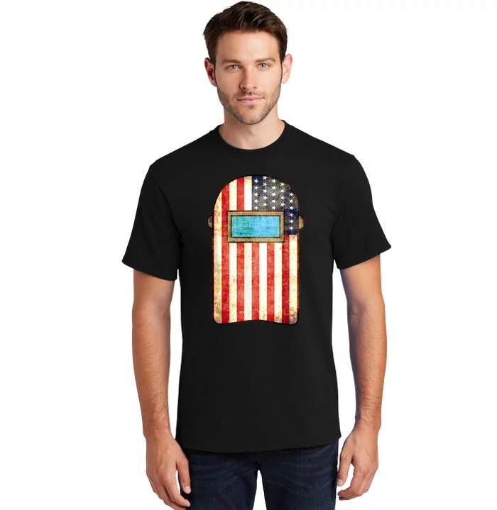 American Welder | US Flag Welding Hood Gift Tall T-Shirt