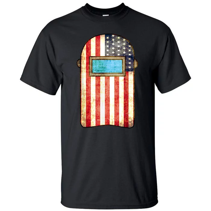 American Welder | US Flag Welding Hood Gift Tall T-Shirt