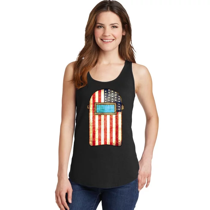 American Welder | US Flag Welding Hood Gift Ladies Essential Tank