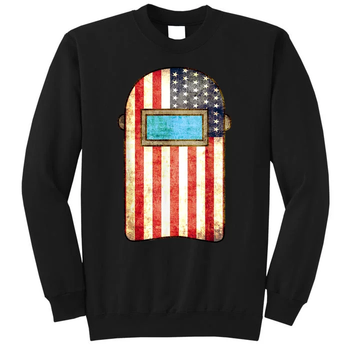 American Welder | US Flag Welding Hood Gift Tall Sweatshirt