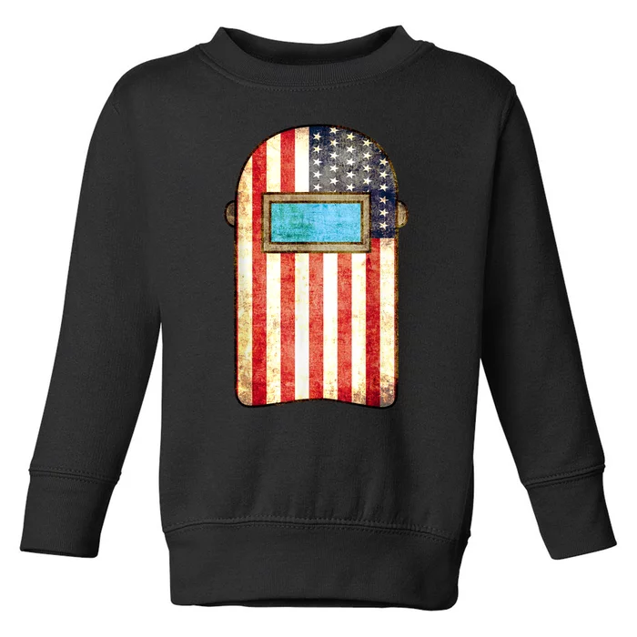 American Welder | US Flag Welding Hood Gift Toddler Sweatshirt