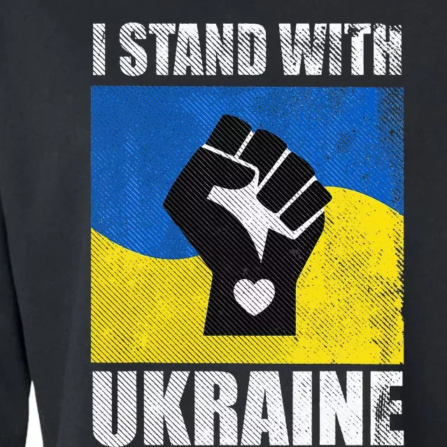 Against War Ukraine I Ukraine Flag I Stand With Ukraine Cropped Pullover Crew