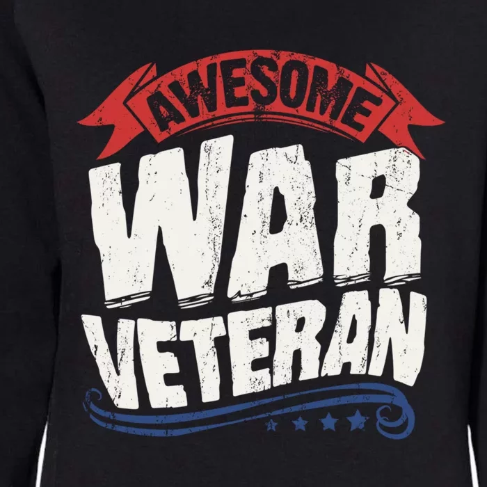 Awesome War Veteran Gift Retro America Flag Gift Veteran's Day Gift Womens California Wash Sweatshirt