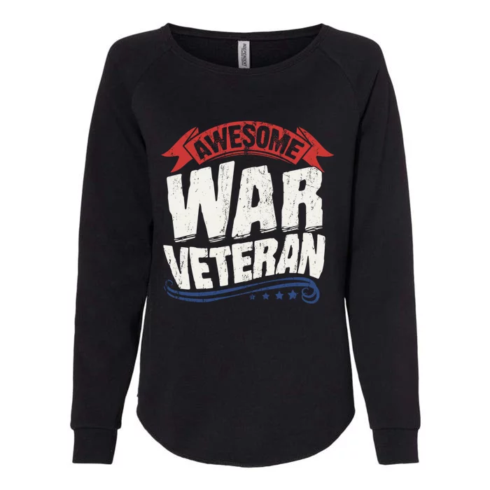 Awesome War Veteran Gift Retro America Flag Gift Veteran's Day Gift Womens California Wash Sweatshirt