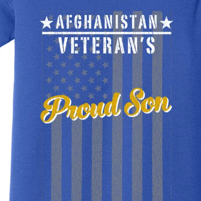 Afghanistan War Veteran Son Proud American Flag Gift Baby Bodysuit