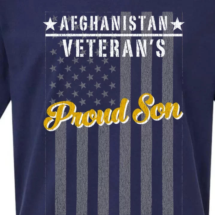 Afghanistan War Veteran Son Proud American Flag Gift Sueded Cloud Jersey T-Shirt