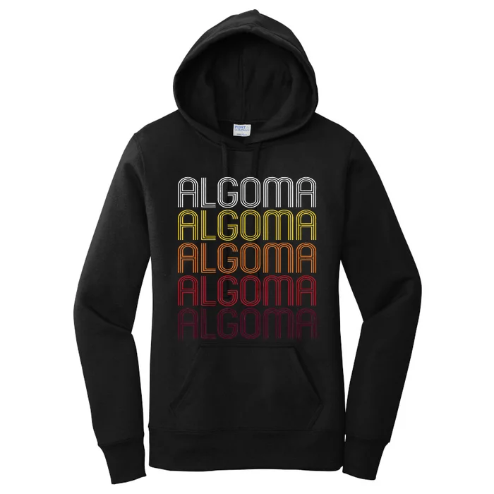 Algoma Wi Vintage Style Wisconsin Women's Pullover Hoodie