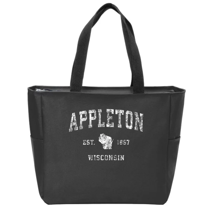 Appleton Wisconsin Wi Vintage Athletic Sports Design Zip Tote Bag