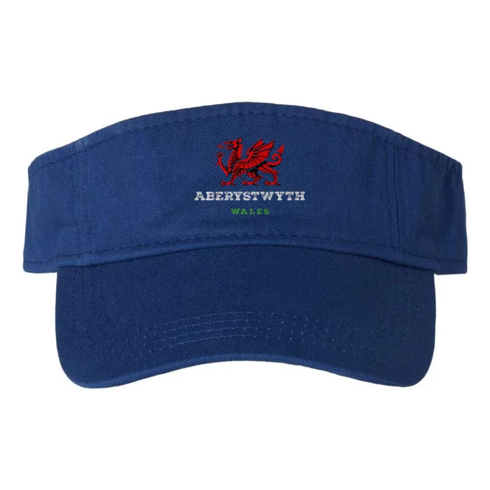 Aberystwyth Wales Welsh Dragon Flag Vintage Valucap Bio-Washed Visor