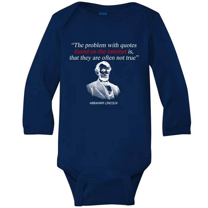 Autor Writer Writing Abraham Lincoln Funny Journalist Gift Baby Long Sleeve Bodysuit