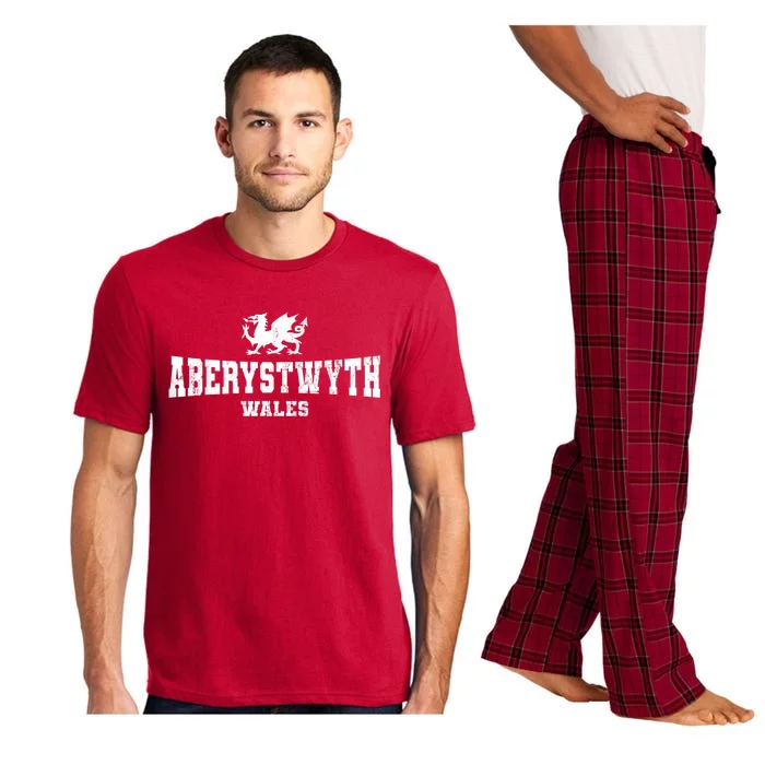 Aberystwyth Wales Welsh Dragon Flag Vintage Pajama Set