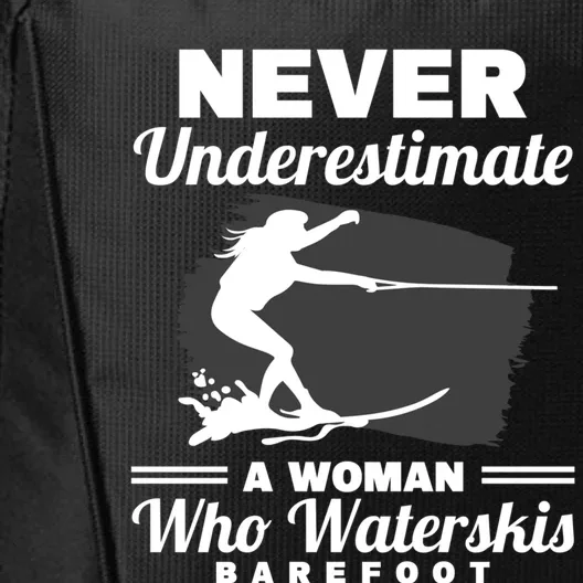 A Who Waterskis Barefoot Extreme Sports Water Skiing Cool Gift City Backpack