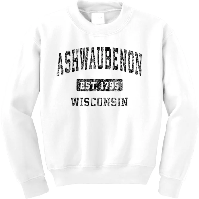 Ashwaubenon Wisconsin Wi Vintage Sports Design Kids Sweatshirt