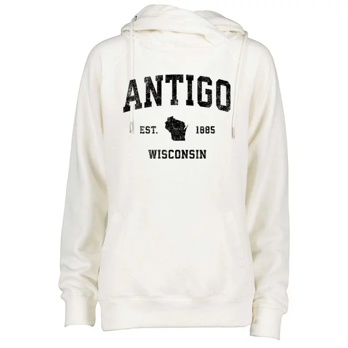 Antigo Wisconsin Wi Vintage Sports Womens Funnel Neck Pullover Hood