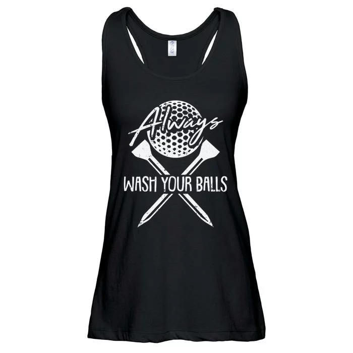 Always Wash Your Balls Golf Funny Lover Golfer Ladies Essential Flowy Tank