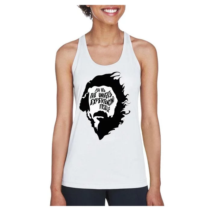 Alan Watts You Are The Universe Experiencing Itself Women's Racerback Tank