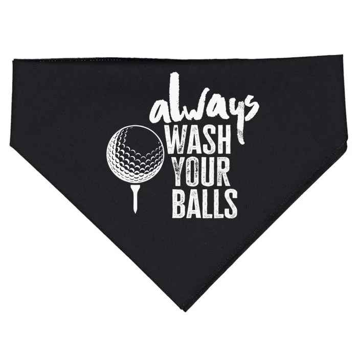 Always wash your balls Quote for a Golf Buddy USA-Made Doggie Bandana