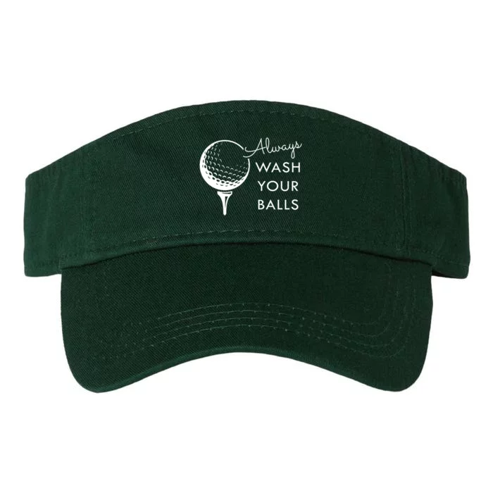 Always Wash Your Balls Funny Golf Valucap Bio-Washed Visor