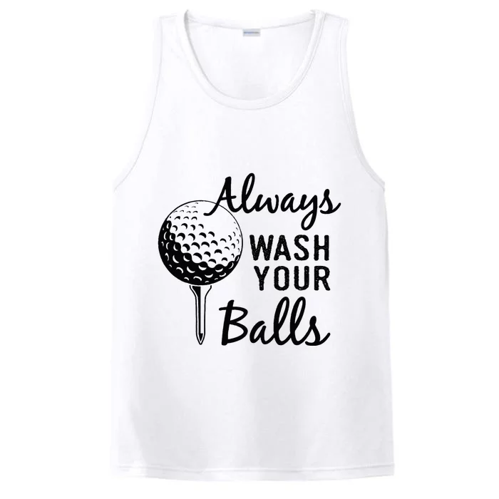 Always Wash Your Balls Funny Golf Performance Tank