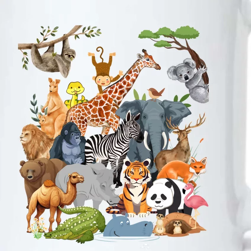 And Wildlife Zoo Day Party Cute 22 Animals Gift Black Color Changing Mug