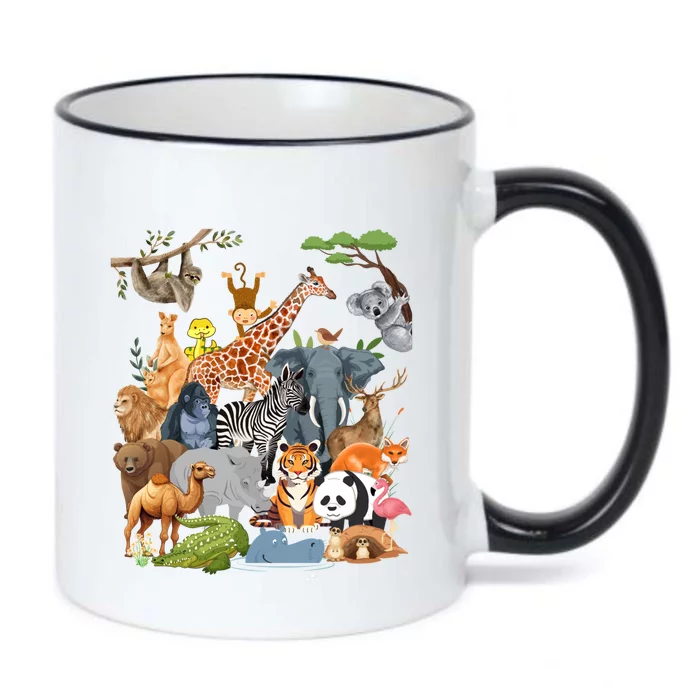 And Wildlife Zoo Day Party Cute 22 Animals Gift Black Color Changing Mug