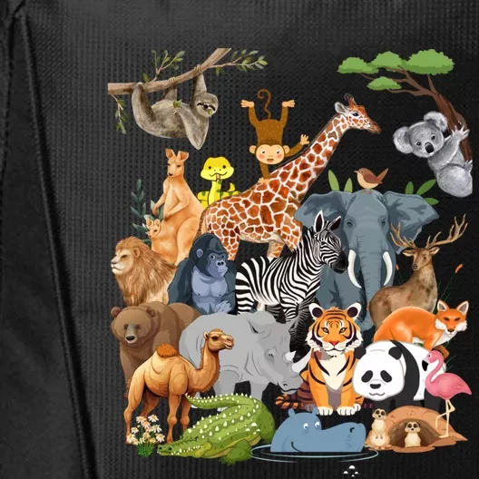 And Wildlife Zoo Day Party Cute 22 Animals Gift City Backpack