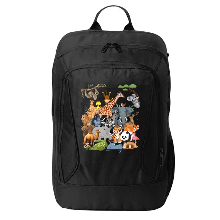 And Wildlife Zoo Day Party Cute 22 Animals Gift City Backpack