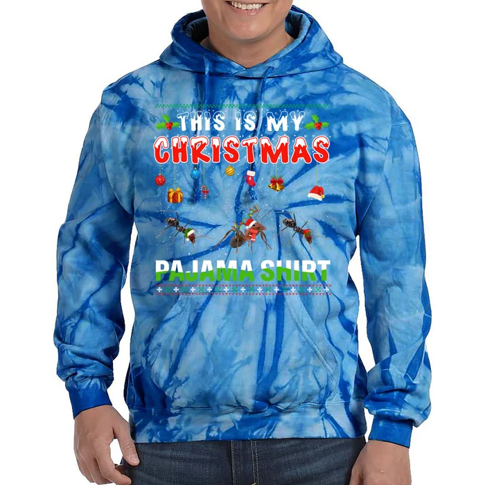 Ant Xmas Animals Squad This Is My Christmas Pajama Gift Tie Dye Hoodie