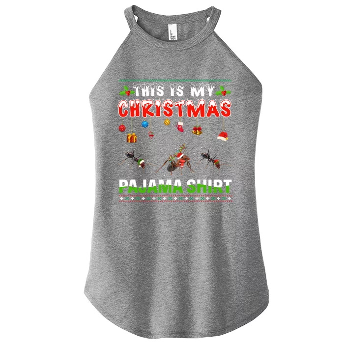 Ant Xmas Animals Squad This Is My Christmas Pajama Gift Women’s Perfect Tri Rocker Tank