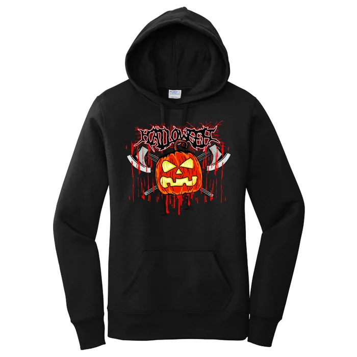 Axe Halloween Pumpkin Women's Pullover Hoodie