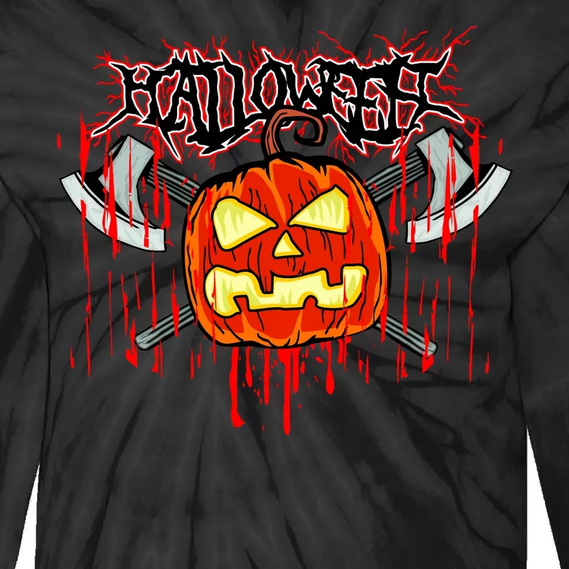 Axe Halloween Pumpkin Tie-Dye Long Sleeve Shirt