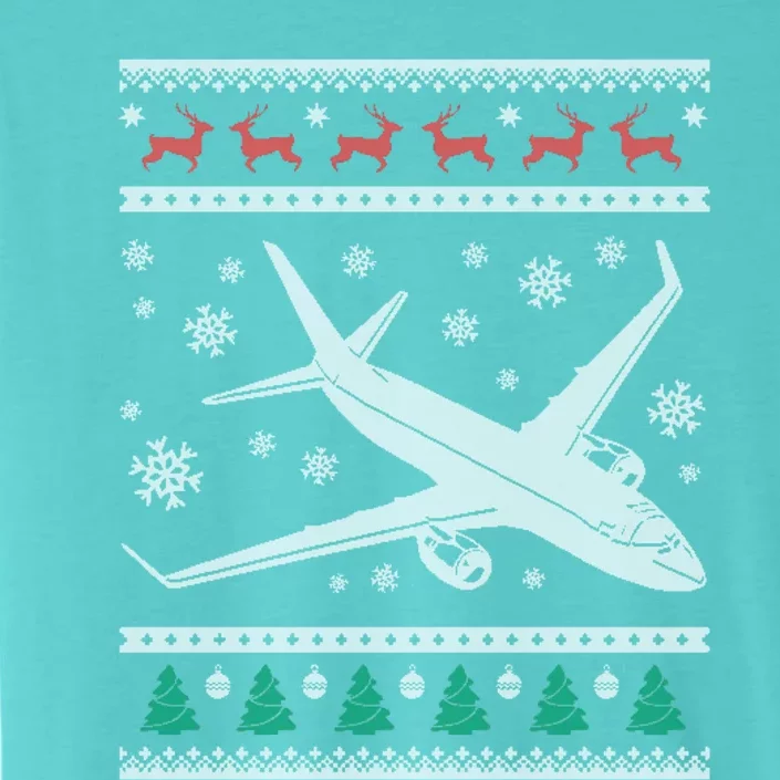 Airplane Xmas Jumbo Jet Ugly Christmas Gift ChromaSoft Performance T-Shirt