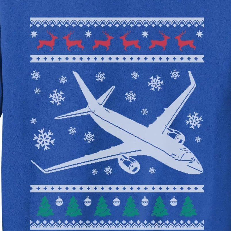 Airplane Xmas Jumbo Jet Ugly Christmas Great Gift Tall Sweatshirt