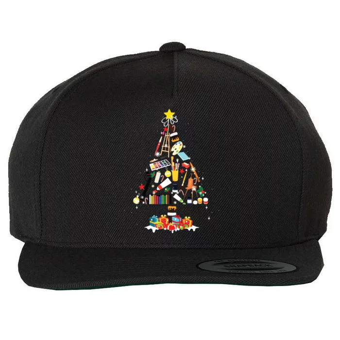 Art Xmas Tree Decor Art Teacher Ugly Artist Christmas Gift Wool Snapback Cap