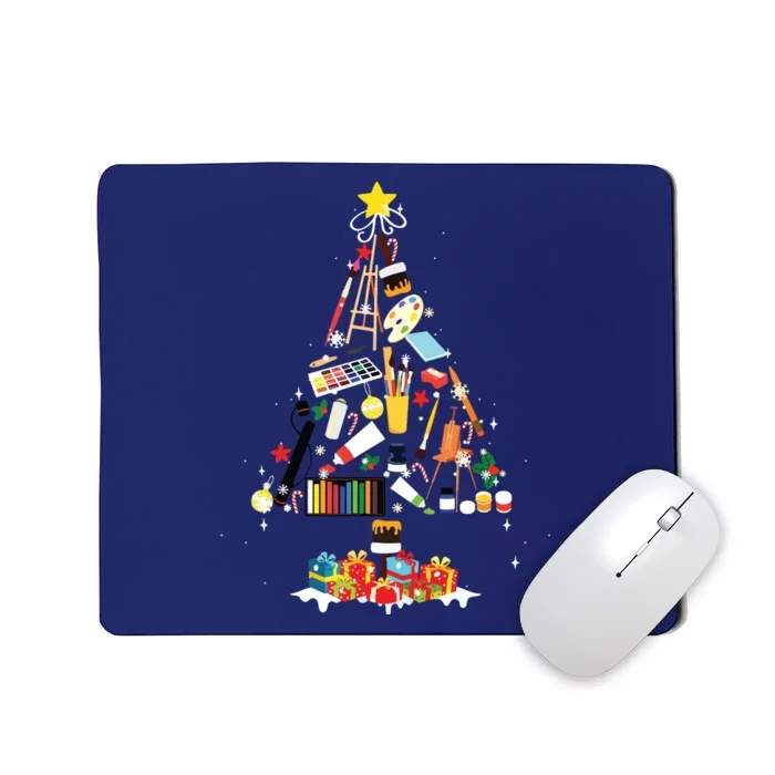 Art Xmas Tree Decor Art Teacher Ugly Artist Christmas Gift Mousepad