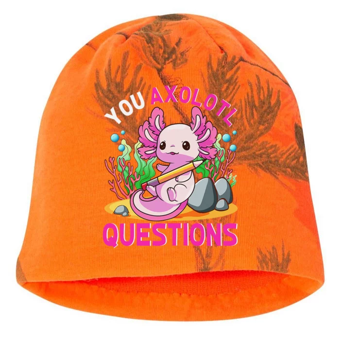 Axolotl-Shirt You Axolotl Questions Cute Funny Kati - Camo Knit Beanie