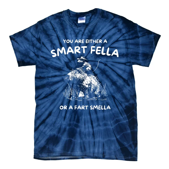 Are You A Smart Fella Or Fart Smella Funny Rat Riding Cabybara Tie-Dye T-Shirt