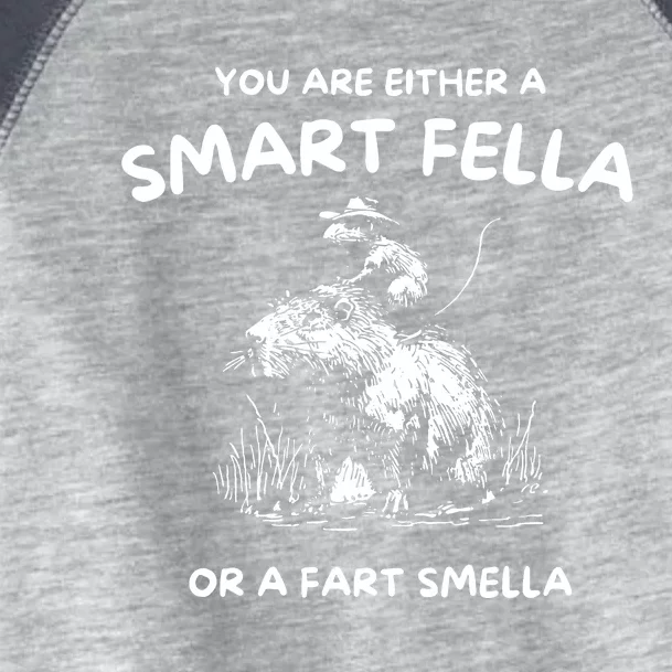 Are You A Smart Fella Or Fart Smella Funny Rat Riding Cabybara Toddler Fine Jersey T-Shirt