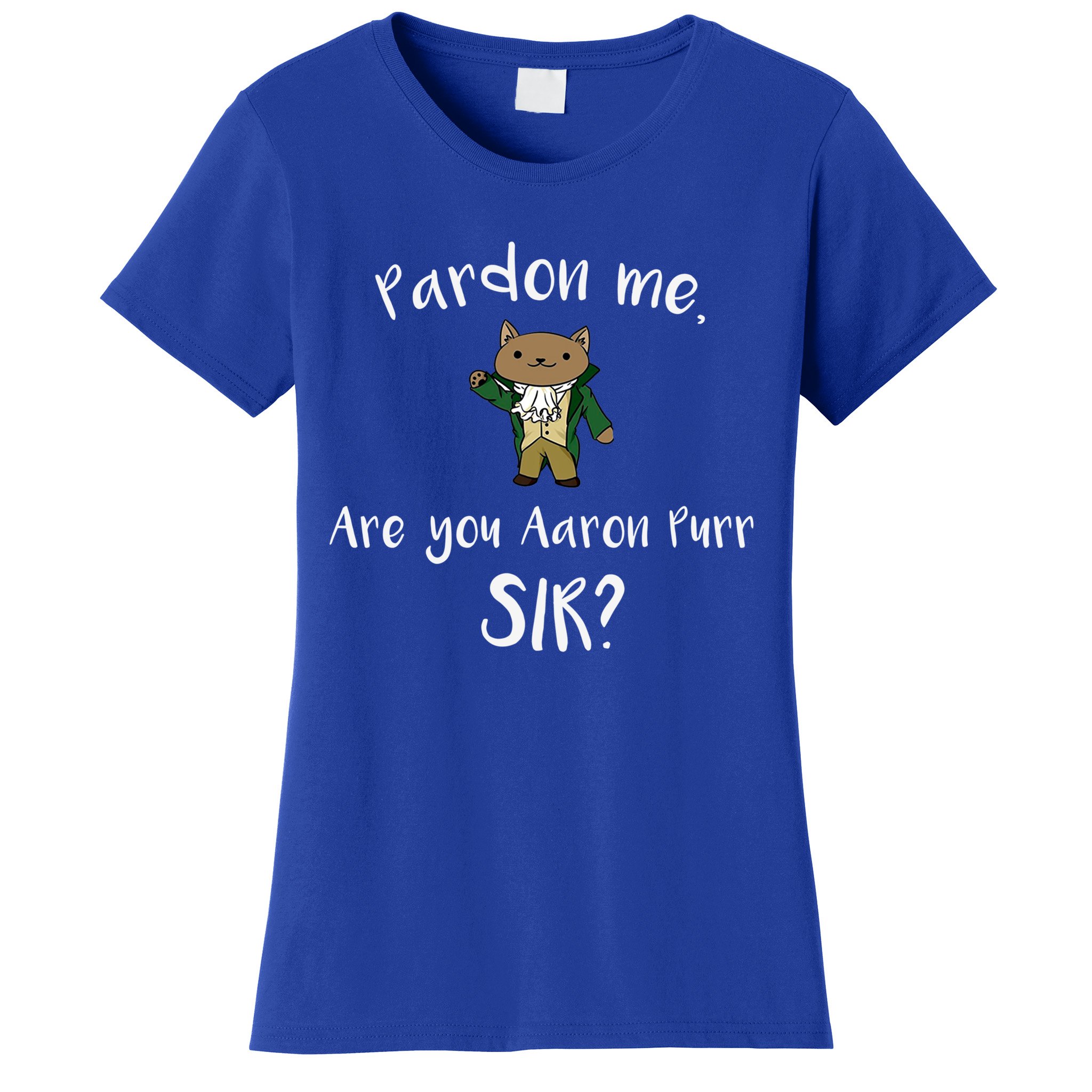 TeeShirtPalace Are You Aaron Purr Sir? Funny Cat Gift Hooded Great Gift Women's T-Shirt