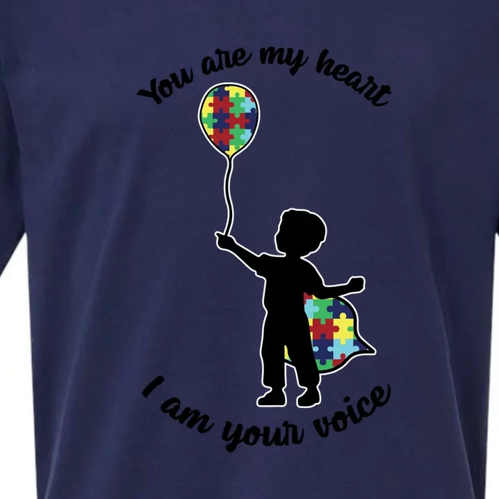 Autism You Are My Heart I Am Your Voice Autism Awareness Day Sueded Cloud Jersey T-Shirt